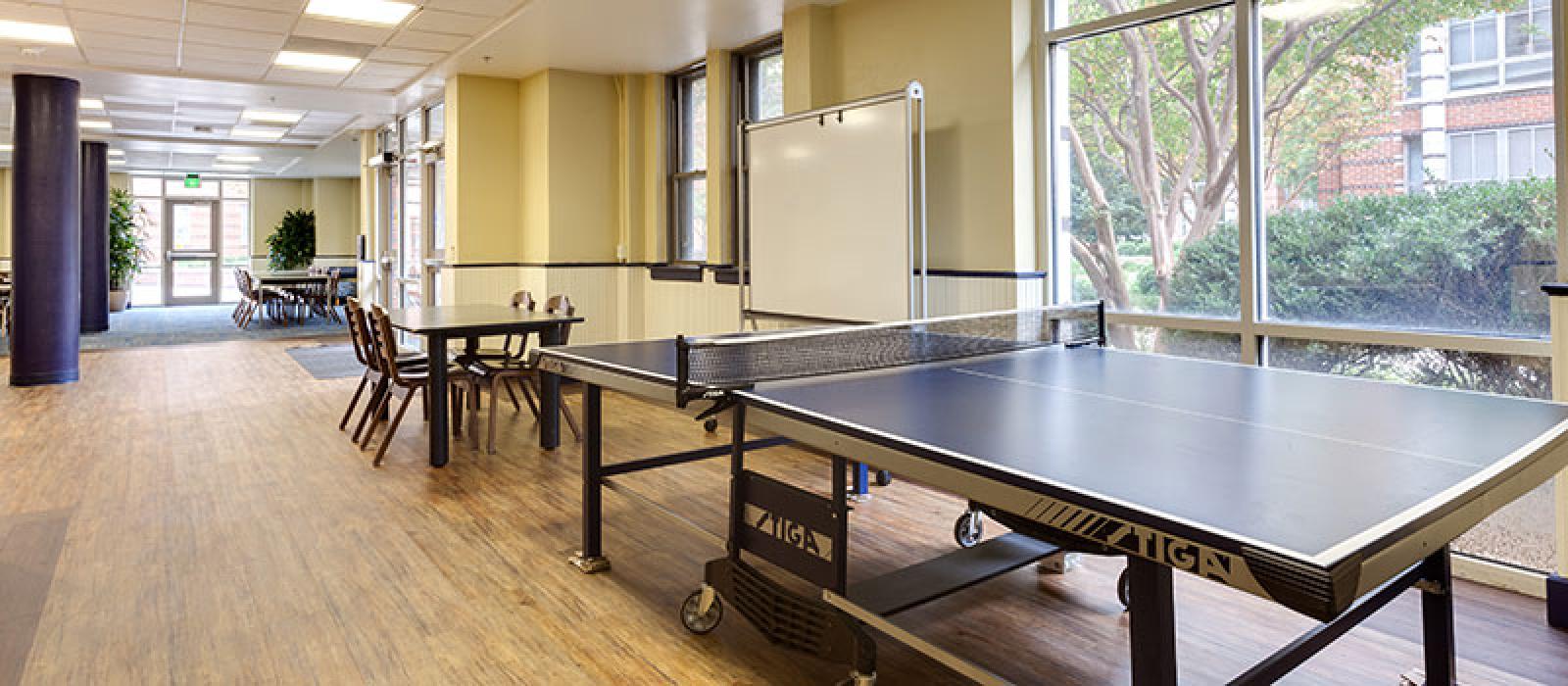 Recreation area. Table tennis, table and chairs.