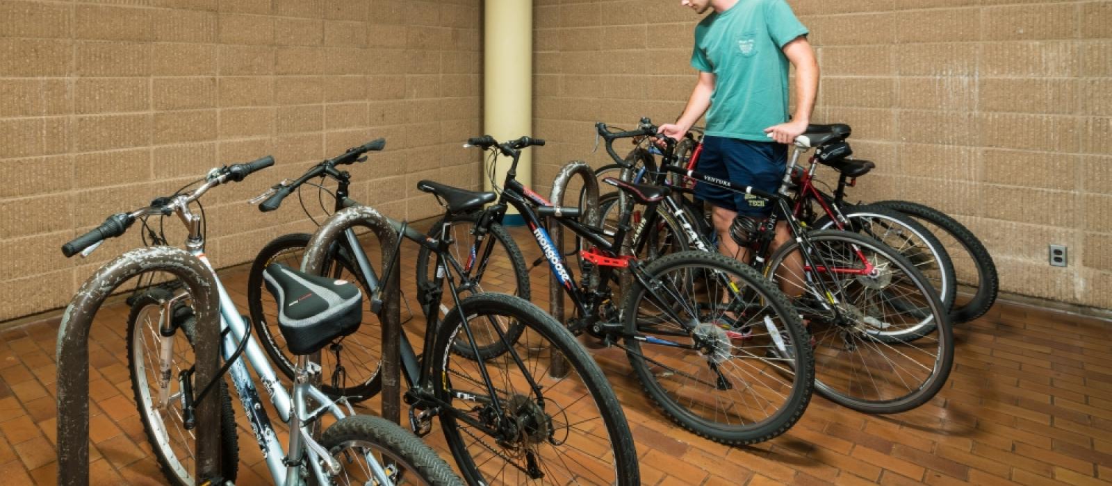 Bike storage room.